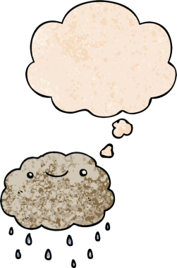 bir insan tarafından çizilmiş grunge desen biçiminde düşünce baloncuğu olan çizgi film bulutu
