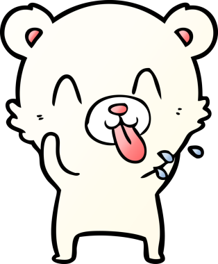 kaba karikatür kutup ayısının insan tarafından çizilmiş dili.