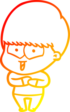 Bir insan tarafından çizilen mutlu bir çocuğun sıcak çizgi çizimi.