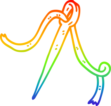 Bir insan tarafından çizilmiş karikatür iğnesinin ve ipliğin çizimi.