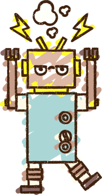 Bir insan tarafından çizilen robot tebeşiri.