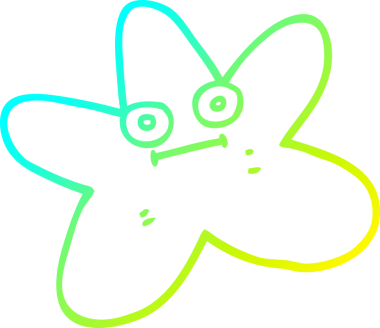 Bir insan tarafından çizilmiş bir çizgi film yıldızı çizimi.