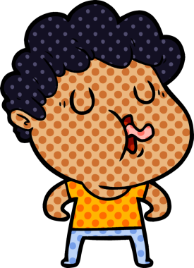 Bir insan tarafından çizilmiş bir karikatür adam.