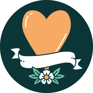 Bir insan tarafından çizilmiş kalp ve bayrağın ikonik dövme şekli