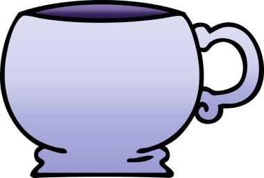 bir insan tarafından çizilmiş gölgelenmiş garip karikatür kupası