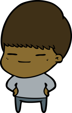 Bir insan tarafından çizilmiş kendini beğenmiş bir çocuk.