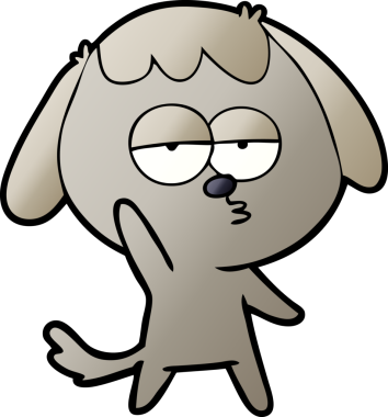 Bir insan tarafından çizilmiş, sıkılmış bir köpek.