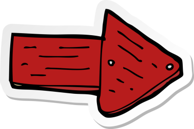 Bir insan tarafından çizilmiş ok sembolünün çıkartması