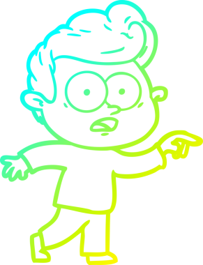 Bir insan tarafından çizilmiş soğuk çizgi çizgi film karakteri.