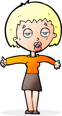 Bir insan tarafından çizilmiş, sıkılmış bir kadın.