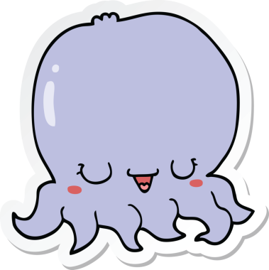 Bir insan tarafından çizilmiş bir denizanasının çıkartması.