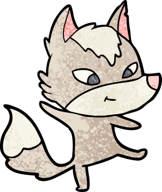 Bir insan tarafından çizilmiş dost canlısı kurt dansı.