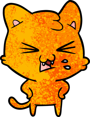 Bir insan tarafından çizilmiş kedi tıslaması.