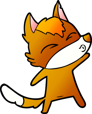 Bir insan tarafından çizilmiş tilki çizgi film karakteri