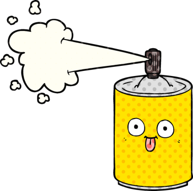 Bir insan tarafından çizilmiş karikatür spreyi.