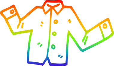 gökkuşağı gradyan çizgi çizimi bir insan tarafından çizilmiş sıradan bir tişört