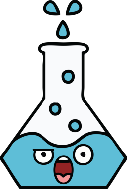 Bir insan tarafından çizilmiş bir deney şişesi çizimi.