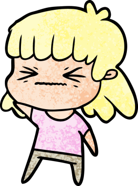 Bir insan tarafından çizilmiş karikatür kadın.