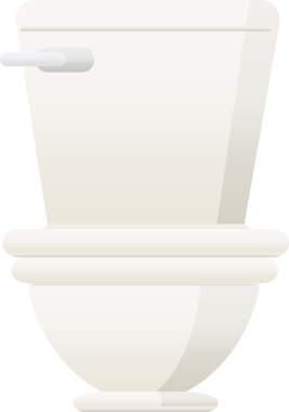 Bir insan tarafından çizilmiş bir tuvaletin düz renk çizimi