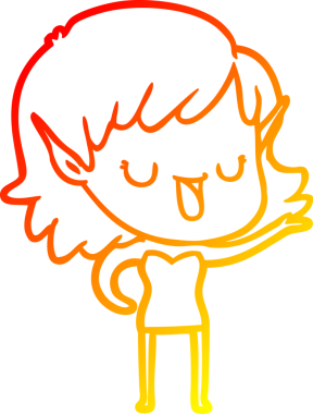 Bir insan tarafından çizilmiş çizgi film karakteri bir elf kızı çizimi