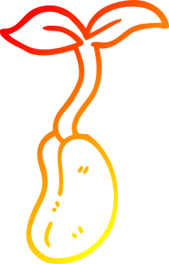 Bir insan tarafından çizilmiş bir çizgi filmin sıcak gradyan çizimi