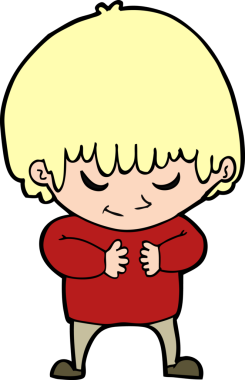 bir insan tarafından çizilmiş utangaç bir çocuk.