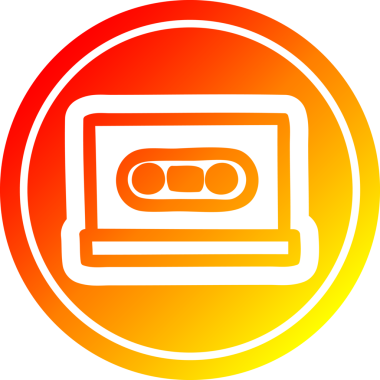 bir insan tarafından çizilmiş sıcak gradyan bitişli bant dairesel simgesi