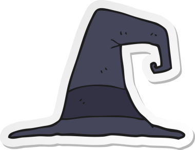 Bir insan tarafından çizilmiş bir cadı şapkasının çıkartması.