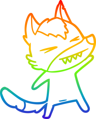 Bir insan tarafından çizilmiş kızgın bir kurt çizgi çizimi.