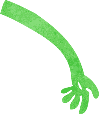 Bir insan tarafından çizilmiş bir canavar kolu.