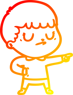 Bir insan tarafından çizilen huysuz bir çocuğun sıcak çizgi çizimi.