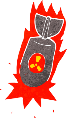 bir insan tarafından çizilmiş atom bombası.