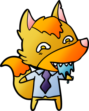 Ofis çalışanı Fox çizgi film karakteri bir insan tarafından çizilmiş.