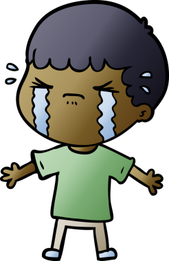 Bir insan tarafından çizilmiş ağlayan çizgi film adamı.