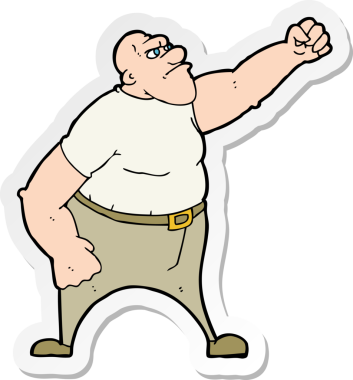 Bir insan tarafından çizilmiş kızgın bir adamın çıkartması.