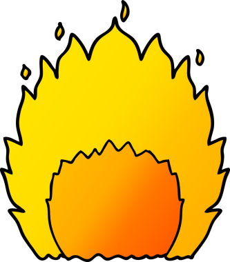 Bir insan tarafından çizilmiş çizgi film ateşi