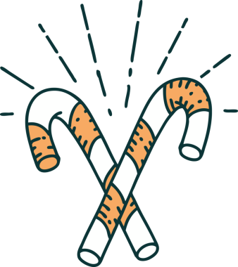 Bir insan tarafından çizilmiş geleneksel dövme stili şeker kamışlarının çizimi