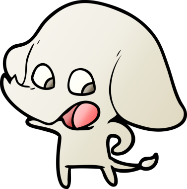 Bir insan tarafından çizilmiş şirin bir fil.