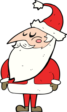 Bir insan tarafından çizilmiş Noel Baba çizgi filmi.