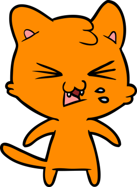 Bir insan tarafından çizilmiş kedi tıslaması.