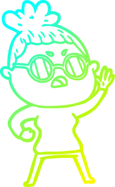 Bir insan tarafından çizilmiş bir çizgi filmin soğuk gradyan çizimi.