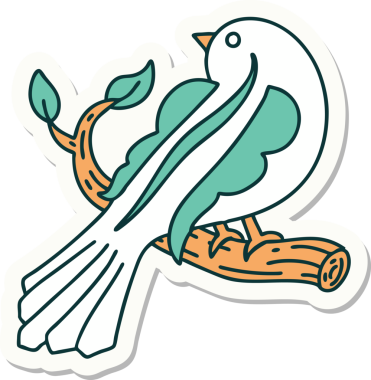 Bir insan tarafından çizilmiş bir dalda geleneksel bir dövme stili.