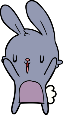 Bir insan tarafından çizilmiş şirin çizgi film tavşanı.