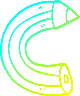 Bir insan tarafından çizilmiş karikatür renkli bir kalemin soğuk gradyan çizimi