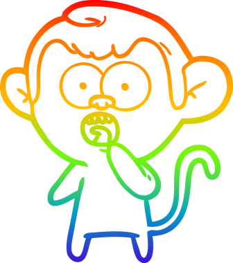 gökkuşağı gradyan çizgi çizimi bir insan tarafından çizilmiş bir maymun tarafından şok edildi