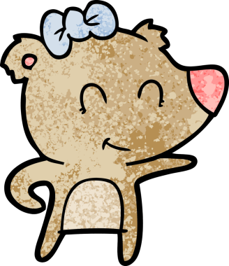 Bir insan tarafından çizilmiş dişi ayı çizgi filmi.