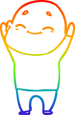 gökkuşağı gradyan çizimi mutlu bir çizgi kel adamın çizimi bir insan tarafından çizildi