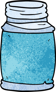 Bir insan tarafından çizilmiş karalama cam kavanozu.