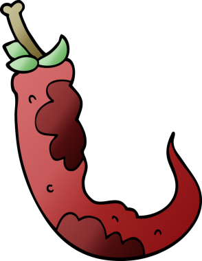 Bir insan tarafından çizilmiş kırmızı acı biber.