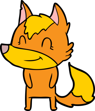 Bir insan tarafından çizilmiş tilki çizgi film karakteri